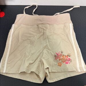 Kids Beige Floral Shorts Y2K